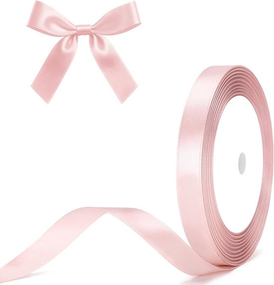 Gift Wrap - 22m Pink Satin Ribbon - 10mm Wide - Suitable for gift wrapping, Valentine's Day decorations, V1188-ZXY-131-593