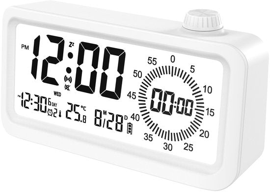 Visual alarm clock - Timer - Three alarms - Backlight - Two displays - Countdown function - Timer reminder V1188-ZXY-131-596