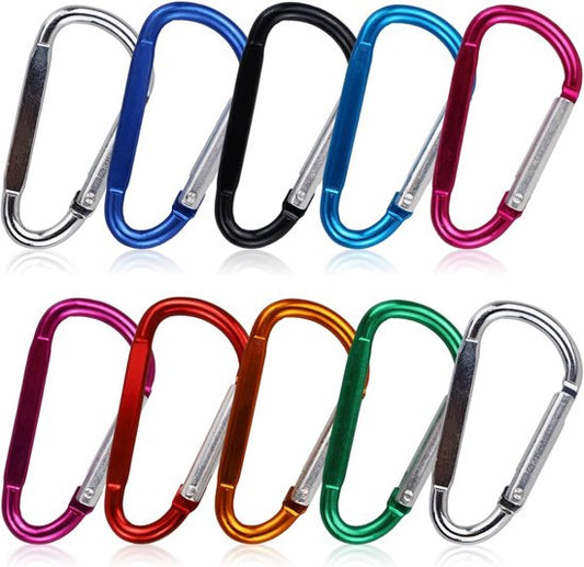 10-Pack Carabiners - D-Ring Clamps - Durable Keychains - Camping Accessories - Suitable for Outdoor Fishing - V1188-ZXY-131-608