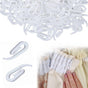 100 curtain hooks - G-shaped reinforced curtain hooks - White - For shower windows - Curtain accessories V1188-ZXY-131-616