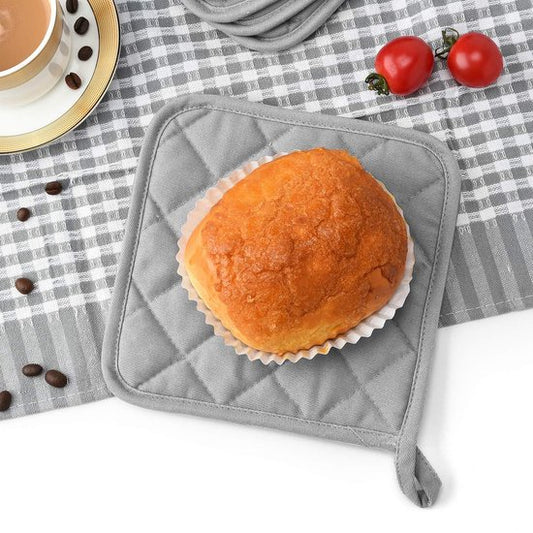 4-Piece Heat Insulation Mat Made of Pure Cotton - Silver Coated - Oil-Repellent - Heat Insulation Mat - V1188-ZXY-131-617