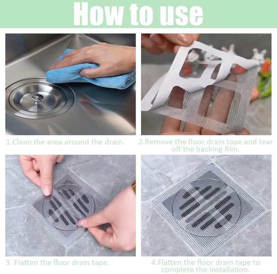 100-Piece Shower Drain Filter - Sticky Hair Shower Filter - Sink Filter, Bathtub, Bathroom & Kitchen Shower V1188-ZXY-131-620