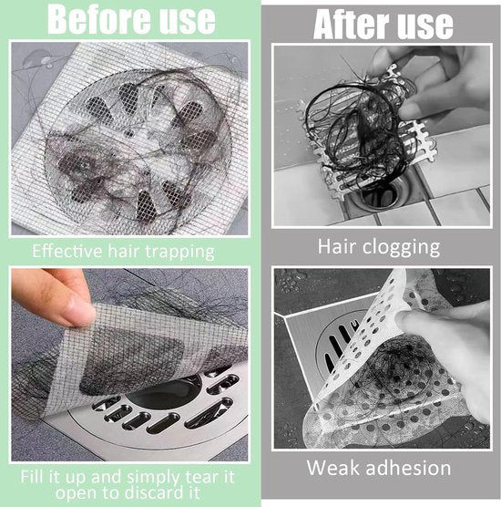 100-Piece Shower Drain Filter - Sticky Hair Shower Filter - Sink Filter, Bathtub, Bathroom & Kitchen Shower V1188-ZXY-131-620