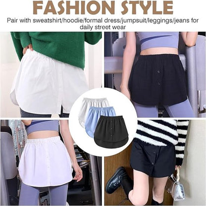 Three-Piece Extended Set - Women - Adjustable Layered Top - Midi Skirt - Layered Bra - Black, White and Blue V1188-ZXY-131-624
