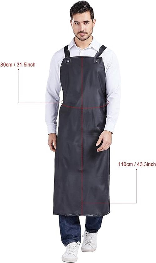 Waterproof Apron - Adjustable, Heavy-Duty Waterproof Apron - Apron - Extended - Extra Large - Waterproof V1188-ZXY-131-636