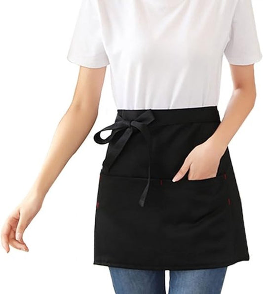 Kitchen Aprons - Women's Aprons - Half-Length Aprons - Unisex Kitchen Aprons - Restaurant, BBQ, Bar, Chef V1188-ZXY-131-637