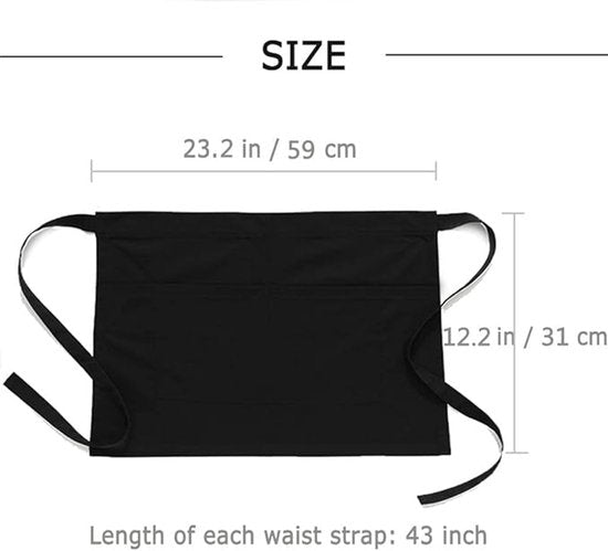 Kitchen Aprons - Women's Aprons - Half-Length Aprons - Unisex Kitchen Aprons - Restaurant, BBQ, Bar, Chef V1188-ZXY-131-637