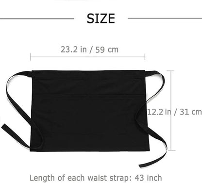 Kitchen Aprons - Women's Aprons - Half-Length Aprons - Unisex Kitchen Aprons - Restaurant, BBQ, Bar, Chef V1188-ZXY-131-637