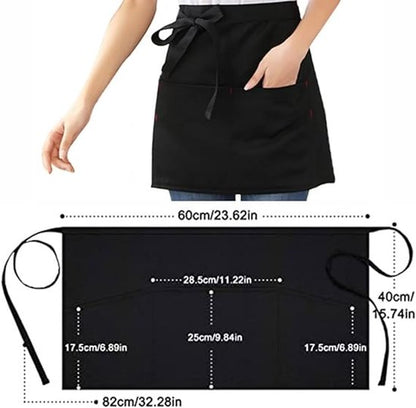 Kitchen Aprons - Women's Aprons - Half-Length Aprons - Unisex Kitchen Aprons - Restaurant, BBQ, Bar, Chef V1188-ZXY-131-637