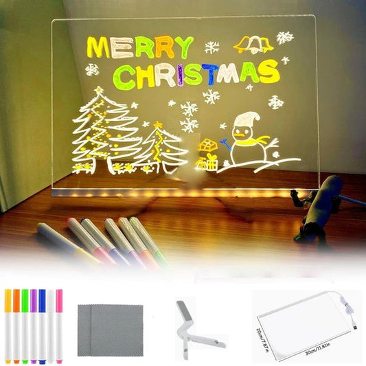 LED Drawing Board - Colored Message Board - Erasable and Portable Luminous Drawing Board - Includes Pen and V1188-ZXY-131-638
