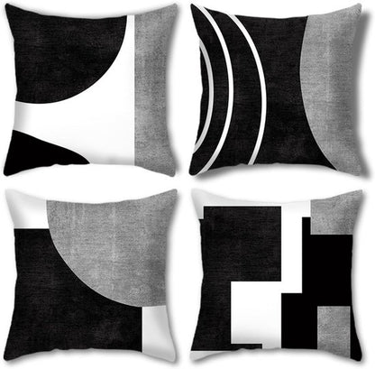 Pillowcase - 4-pack - Pillowcases with abstract geometric pattern - 45x45 cm - Pillowcases with zipper - V1188-ZXY-131-647