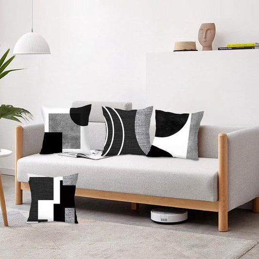 Pillowcase - 4-pack - Pillowcases with abstract geometric pattern - 45x45 cm - Pillowcases with zipper - V1188-ZXY-131-647