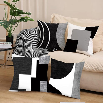 Pillowcase - 4-pack - Pillowcases with abstract geometric pattern - 45x45 cm - Pillowcases with zipper - V1188-ZXY-131-647