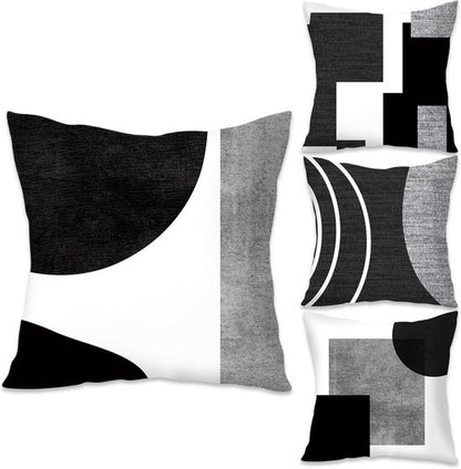 Pillowcase - 4-pack - Pillowcases with abstract geometric pattern - 45x45 cm - Pillowcases with zipper - V1188-ZXY-131-647