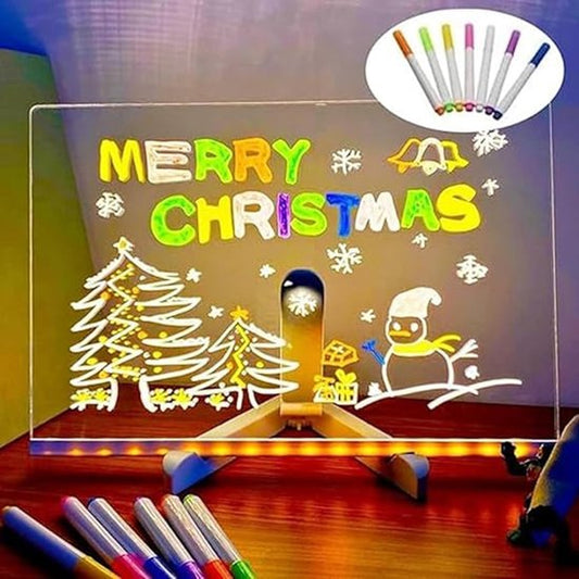 Drawing board - Colored LED whiteboard - Illuminated acrylic whiteboard - Illuminated memo board stand - V1188-ZXY-131-653