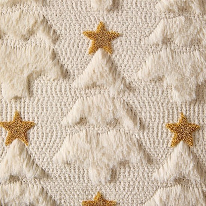 Christmas Pillowcases - 2-pack - White - Winter - White Christmas tree and star pattern - Sofa decoration - V1188-ZXY-131-656