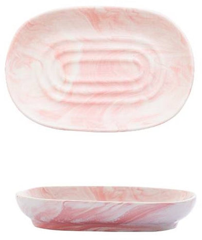 Soap Dish - Ceramic Soap Dish - Non-slip Marble Soap Dish - Bathroom Soap Holder - Suitable for Bathroom, V1188-ZXY-131-657