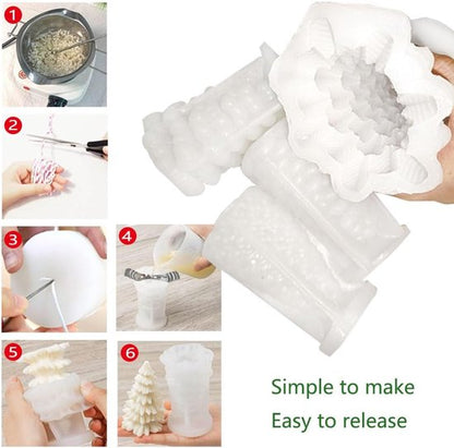Mold - 4 pieces - Candle mold - Silicone Christmas tree mold set - Mold - Christmas gift V1188-ZXY-131-668