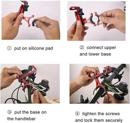 Phone holder for bicycle and motorcycle - Universal phone holder - 360 degrees rotatable and tiltable - V1188-ZXY-131-676