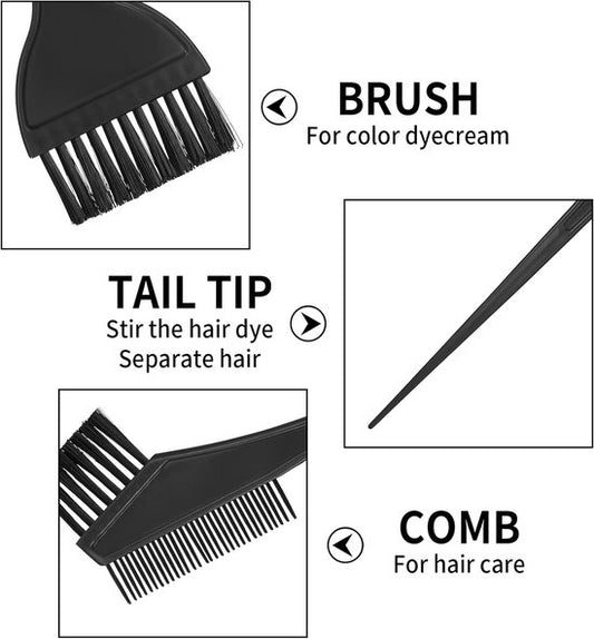 Hair Dye Brush - 4-Piece Hair Dye Brush Set - Hair Dye Brush and Mixing Bowl Set - Double-Sided Hair Dye V1188-ZXY-131-697