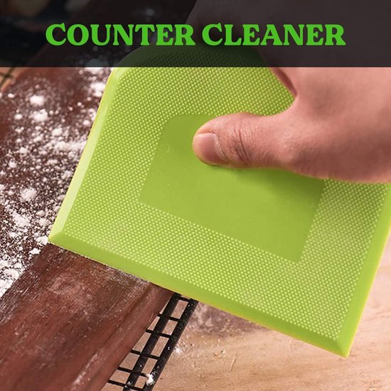 Dough Scraper - 3-Piece - Bread Scraper - Flexible Bowl Scraper - Home Baking Supplies - Green and White V1188-ZXY-131-698