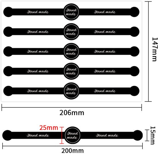 Stickers - 50 sheets - Baking stickers - Strip stickers - DIY baking stickers - Sealing stickers for cake V1188-ZXY-131-701