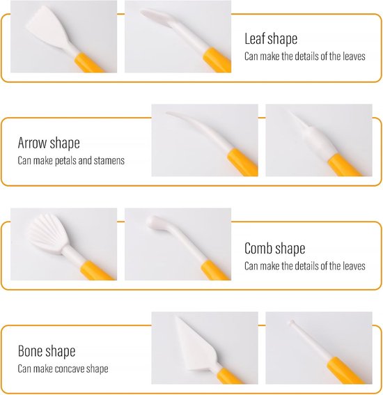 Fondant Modeling Tools - Set of 8 - Decorative Fondant Tools - Decorating Tools - Double-Sided Decorating V1188-ZXY-131-706