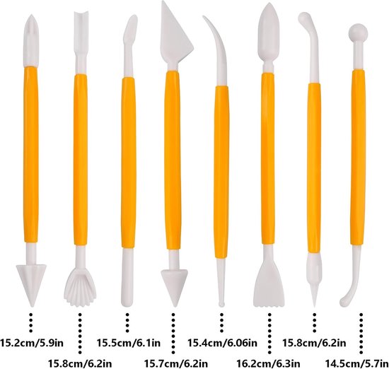 Fondant Modeling Tools - Set of 8 - Decorative Fondant Tools - Decorating Tools - Double-Sided Decorating V1188-ZXY-131-706