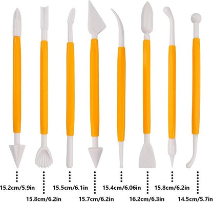 Fondant Modeling Tools - Set of 8 - Decorative Fondant Tools - Decorating Tools - Double-Sided Decorating V1188-ZXY-131-706