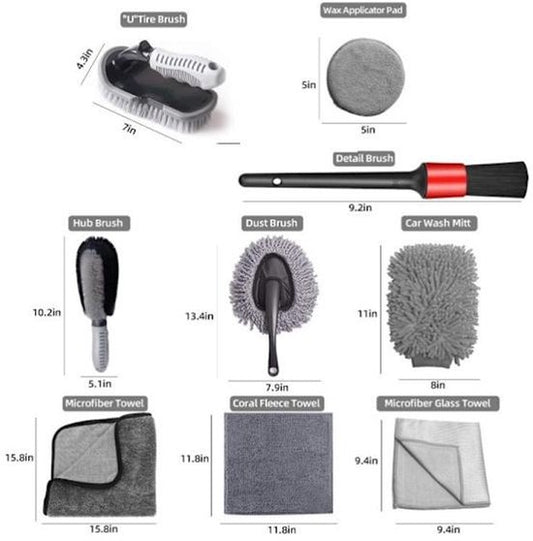 10-piece car wash & polishing set - car wash brushes - car wash tool set - professional accessories with V1188-ZXY-131-710