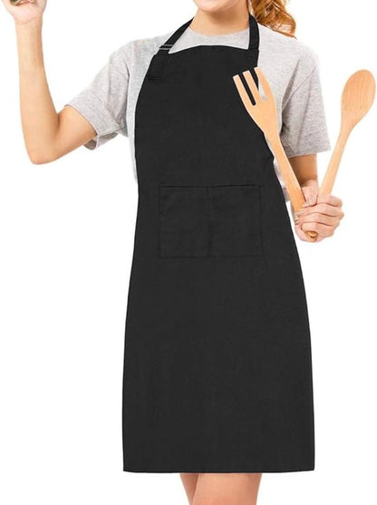 Apron - 1 piece - Cooking apron - Cotton apron - Apron - Work apron - Black cotton apron V1188-ZXY-131-721
