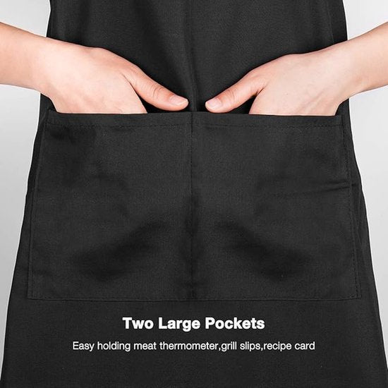 Apron - 1 piece - Cooking apron - Cotton apron - Apron - Work apron - Black cotton apron V1188-ZXY-131-721