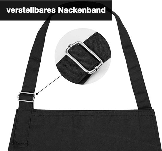 Apron - 1 piece - Cooking apron - Cotton apron - Apron - Work apron - Black cotton apron V1188-ZXY-131-721
