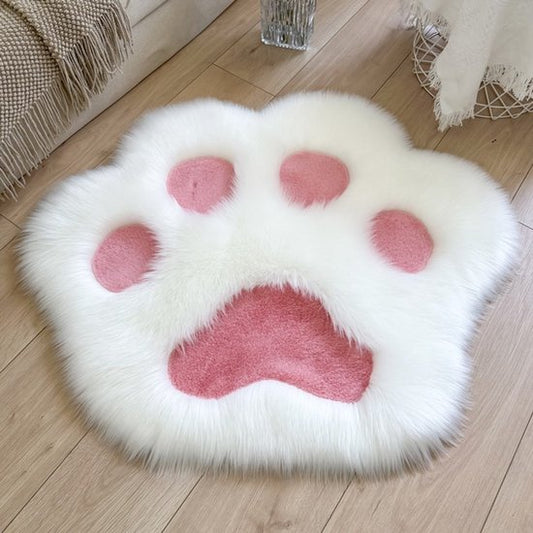 Rug - Cute non-slip rug in the shape of an animal paw - Soft white and pink rug, suitable for the bedroom and V1188-ZXY-131-729