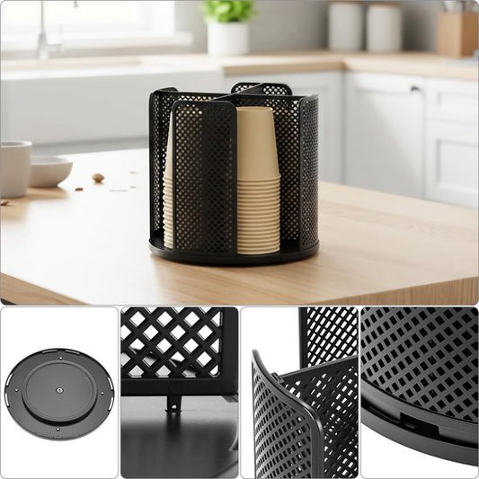 Rotating paper cup dispenser - cup holder with 4 compartments - with 360 degrees turntable - suitable for V1188-ZXY-131-738