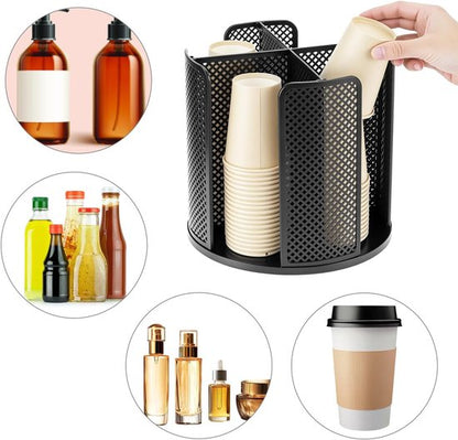 Rotating paper cup dispenser - cup holder with 4 compartments - with 360 degrees turntable - suitable for V1188-ZXY-131-738