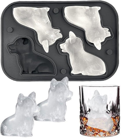 3D Corgi Ice Cube Mold - With Integrated Funnel - Cute Dog Shape - Silicone & Easy De-molding V1188-ZXY-131-741
