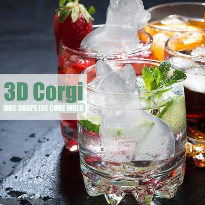 3D Corgi Ice Cube Mold - With Integrated Funnel - Cute Dog Shape - Silicone & Easy De-molding V1188-ZXY-131-741