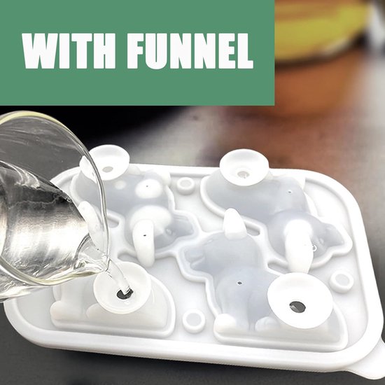 3D Corgi Ice Cube Mold - With Integrated Funnel - Cute Dog Shape - Silicone & Easy De-molding V1188-ZXY-131-741