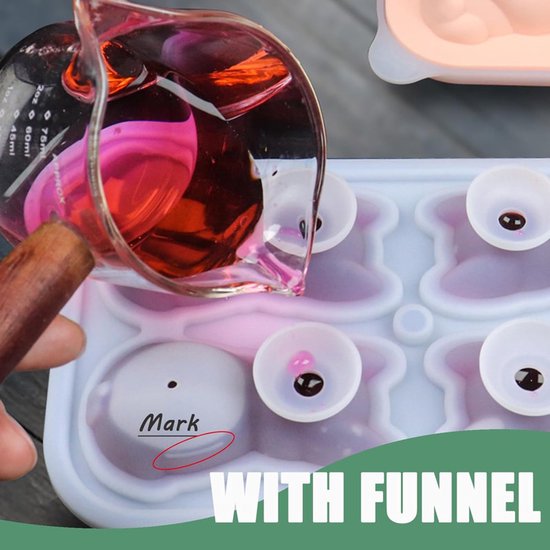 3D French Bulldog Ice Cube Mold - With Integrated Funnel - Cute Dog Shape - Silicone & Easy De-molding V1188-ZXY-131-742