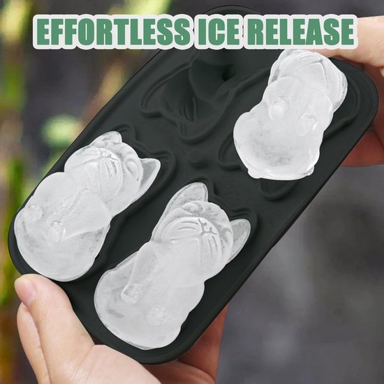 3D French Bulldog Ice Cube Mold - With Integrated Funnel - Cute Dog Shape - Silicone & Easy De-molding V1188-ZXY-131-742