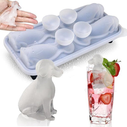 3D Labrador Ice Cube Mold - With Integrated Funnel - Dog Friendly Shape - Silicone & Easy De-molding V1188-ZXY-131-743