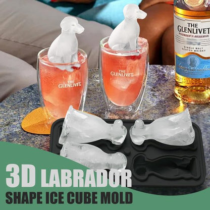 3D Labrador Ice Cube Mold - With Integrated Funnel - Dog Friendly Shape - Silicone & Easy De-molding V1188-ZXY-131-743