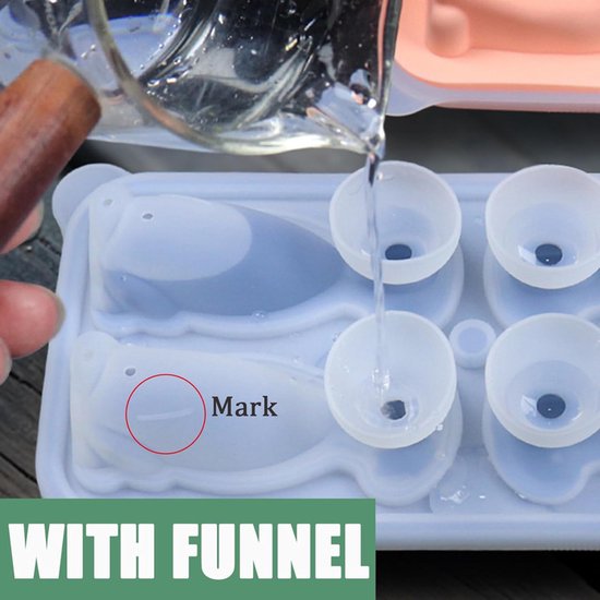 3D Labrador Ice Cube Mold - With Integrated Funnel - Dog Friendly Shape - Silicone & Easy De-molding V1188-ZXY-131-743
