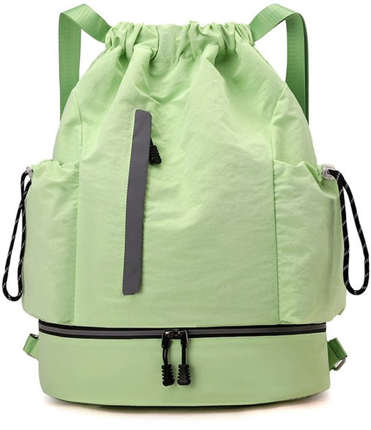 Drawstring Backpack - Waterproof Sports Bag - Lightweight Sports Backpack - With Shoe Compartment - Unisex - V1188-ZXY-131-747