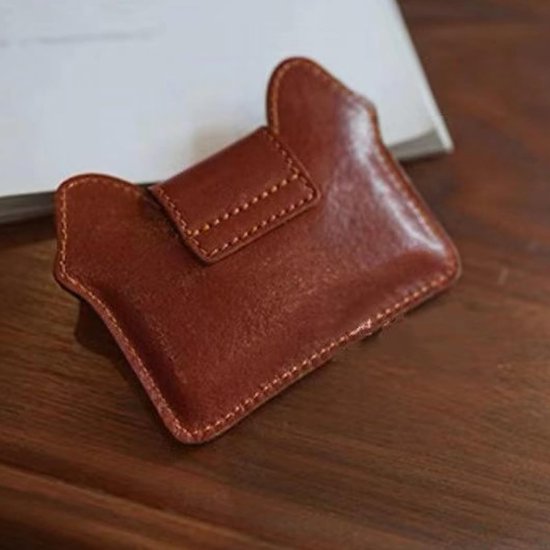 Women's wallet - Solid color - Cat design - A gift for young women and ladies (Black) V1188-ZXY-131-760