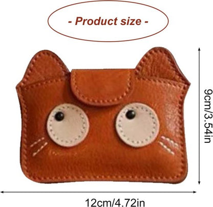 Women's wallet - Solid color - Cat design - A gift for young women and ladies (Black) V1188-ZXY-131-760