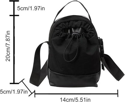 Women's shoulder bag - casual bag - adjustable canvas bag with drawstring - suitable for daily commuting and V1188-ZXY-131-781