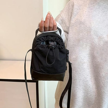 Women's shoulder bag - casual bag - adjustable canvas bag with drawstring - suitable for daily commuting and V1188-ZXY-131-781