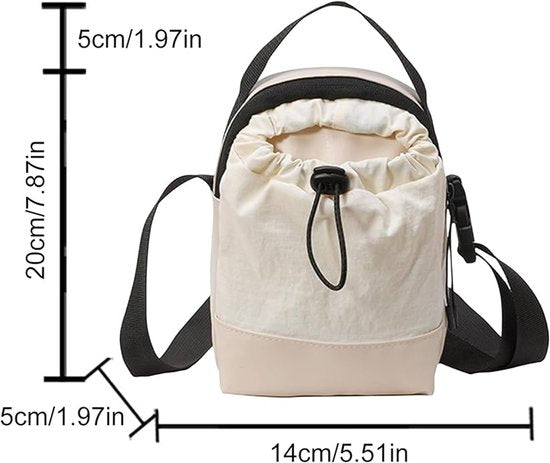 Women's shoulder bag - casual bag - adjustable canvas bag with drawstring - suitable for daily commuting and V1188-ZXY-131-782